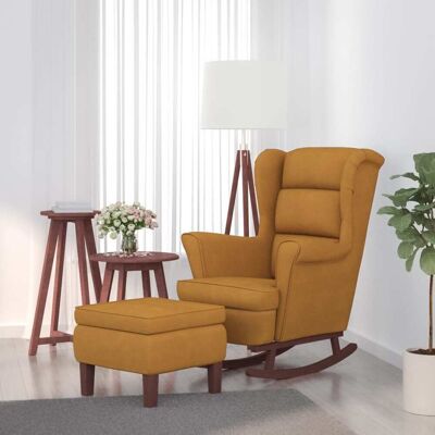 Sillón de Terciopelo Marrón con Reposapiés - Sillón con Taburete Sillón de Terciopelo Marrón con Reposapiés - Sillón con Taburete