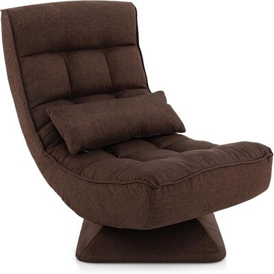 Costway Sillón Lectura En 4 Posiciones, Silla De Sofá De Salón Perezoso Con Base Giratoria, Marco De Metal Con Almohada Lumbar, Silla De Videojuegos Plegable Para Leer/descansar, Sin Montaje (marrón) Costway Sillón Lectura En 4 Posiciones, Silla De Sofá De Salón Perezoso Con Base Giratoria, Marco De Metal Con Almohada Lumbar, Silla De Videojuegos Plegable Para Leer/descansar, Sin Montaje (marrón)
