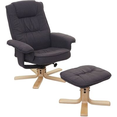 Décoshop26 - Sillón Relax Reclinable Giratorio 360° Con Taburete En Tejido Gris Oscuro 040001952 Décoshop26 - Sillón Relax Reclinable Giratorio 360° Con Taburete En Tejido Gris Oscuro 040001952
