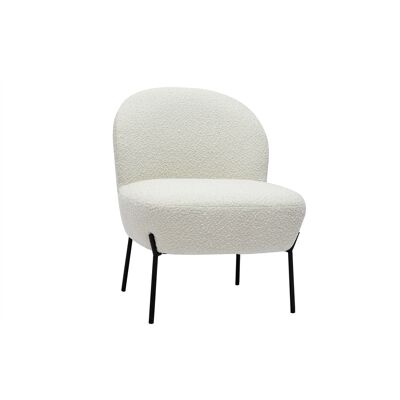 Sillón de Tejido Blanco con Efecto Borreguillo - Estilo Moderno y Acogedor Sillón de Tejido Blanco con Efecto Borreguillo - Estilo Moderno y Acogedor