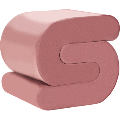 BELIANI Puf Tapizado De Terciopelo Con Forma De S Reposapiés De Sala De Estar Rosa Arcadia BELIANI Puf Tapizado De Terciopelo Con Forma De S Reposapiés De Sala De Estar Rosa Arcadia