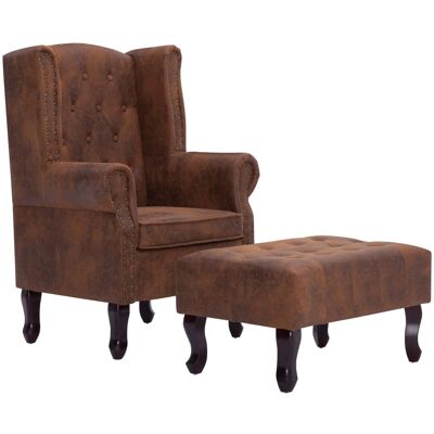 Helloshop26 - Chesterfield design - Marrón ante sintético - Armchair Helloshop26 - Chesterfield design - Marrón ante sintético - Armchair