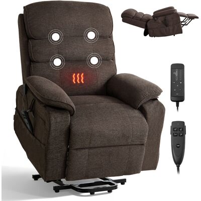 Vevor Sillón Relax Reclinable Electrico, Sillón Relax De Masaje, Con Reposapies Calefacción Mando A Distancia Bolsillos Laterales De Almacenamiento, Tela Chenilla, Para Salón Dormitorio, Color Marrón Vevor Sillón Relax Reclinable Electrico, Sillón Relax De Masaje, Con Reposapies Calefacción Mando A Distancia Bolsillos Laterales De Almacenamiento, Tela Chenilla, Para Salón Dormitorio, Color Marrón
