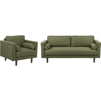 Conjunto de Sofá Verde Tejido 3 Plazas - Salón Conjunto de Sofá Verde Tejido 3 Plazas - Salón
