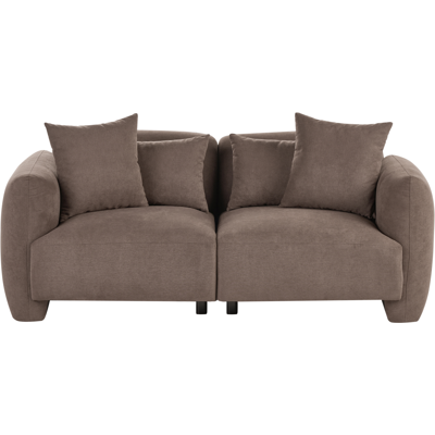 BELIANI Sofá Tapizado Minimalista De Perfil Bajo 3 Plazas Asiento Profundo Marrón Eknes BELIANI Sofá Tapizado Minimalista De Perfil Bajo 3 Plazas Asiento Profundo Marrón Eknes