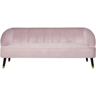Sofá de Terciopelo Rosa Beliani 3 Plazas - Sofá Sofá de Terciopelo Rosa Beliani 3 Plazas - Sofá