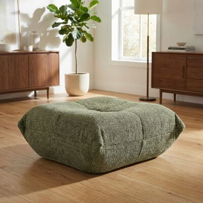 DREAMMESPACE Puf De Salón - 94 X 83 X 34 Cm - Diseño Togo En Chenilla - Reposapiés Y Banco Para Zapatos - Verde DREAMMESPACE Puf De Salón - 94 X 83 X 34 Cm - Diseño Togo En Chenilla - Reposapiés Y Banco Para Zapatos - Verde