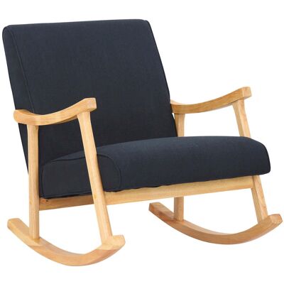 DÉCOSHOP26 Illa Mecedora Estilo Balancín De Tela Negra Y Patas De Madera Fab1006 DÉCOSHOP26 Illa Mecedora Estilo Balancín De Tela Negra Y Patas De Madera Fab1006