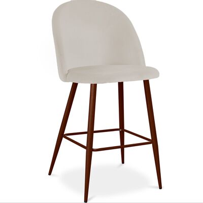 Privatefloor - Taburete Tapizado En Terciopelo - Diseño Escandinavo - 66cm - Evelyne Privatefloor - Taburete Tapizado En Terciopelo - Diseño Escandinavo - 66cm - Evelyne