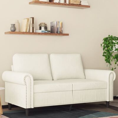 Sofá de Terciopelo 2 Plazas Crema 120cm - Sofá Sofá de Terciopelo 2 Plazas Crema 120cm - Sofá