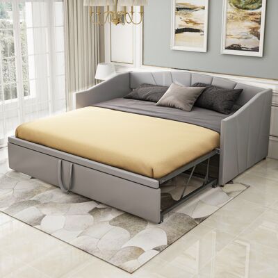 Cama Sofá Cama Extraíble Tapizada Gris Convertible Okmyhome Cama Sofá Cama Extraíble Tapizada Gris Convertible Okmyhome