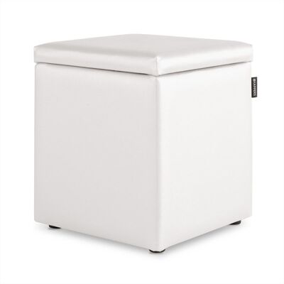 HAPPERS Puff Cubo Arcón Polipiel Blanco 1 Unidad Blanco HAPPERS Puff Cubo Arcón Polipiel Blanco 1 Unidad Blanco