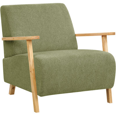 Beliani - Sillón Retro Moderno Con Reposabrazos De Tela Verde Lesja Beliani - Sillón Retro Moderno Con Reposabrazos De Tela Verde Lesja