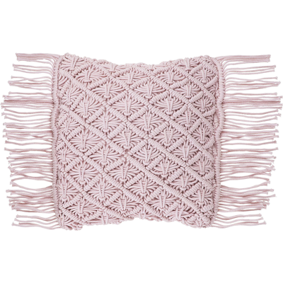 Almohadón de algodón y macramé Beliani - Rosa 40x40cm - Cojín Almohadón de algodón y macramé Beliani - Rosa 40x40cm - Cojín