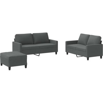 Conjunto de sofá de tela gris oscuro de 3 piezas vidaXL Conjunto de sofá de tela gris oscuro de 3 piezas vidaXL