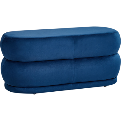 BELIANI Banco Puf Decorativo Tapizado Moderno Estampado Liso Taburete Terciopelo Azul Marino Ellendale BELIANI Banco Puf Decorativo Tapizado Moderno Estampado Liso Taburete Terciopelo Azul Marino Ellendale