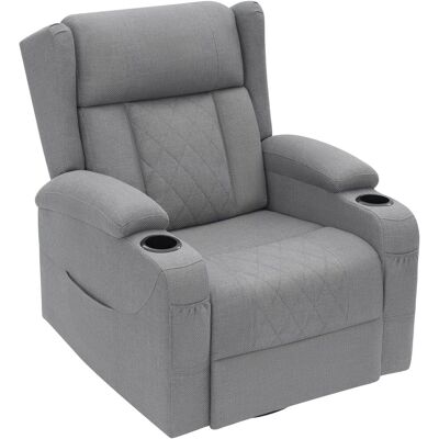 Woltu Sillón Reclinable Ajustable Con Reposapiés Para Sala De Estar Y Dormitorio, Giro De 360° Con Función De Balanceo, Bolsillos Y Portavasos, Aspecto De Lino, Gris Woltu Sillón Reclinable Ajustable Con Reposapiés Para Sala De Estar Y Dormitorio, Giro De 360° Con Función De Balanceo, Bolsillos Y Portavasos, Aspecto De Lino, Gris