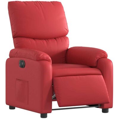 Sillón reclinable eléctrico de cuero sintético rojo VidaXL Sillón reclinable eléctrico de cuero sintético rojo VidaXL