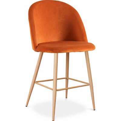 Privatefloor - Taburete Tapizado En Terciopelo - Diseño Escandinavo - 66cm - Evelyne Privatefloor - Taburete Tapizado En Terciopelo - Diseño Escandinavo - 66cm - Evelyne