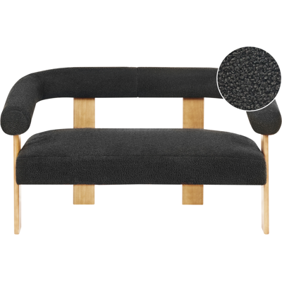 Beliani - Sofá 2 Plazas Retro Salón Tapizado De Bouclé Patas De Madera Negro Y Marrón Claro Ilbro Beliani - Sofá 2 Plazas Retro Salón Tapizado De Bouclé Patas De Madera Negro Y Marrón Claro Ilbro