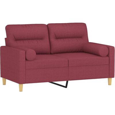 Sofá de 2 plazas rojo con cojines - Sofá Sofá de 2 plazas rojo con cojines - Sofá