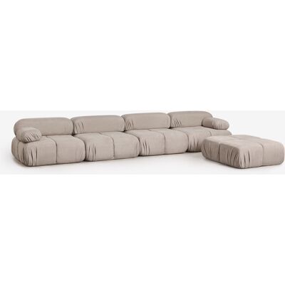 Sofá Modular De 4 Piezas Y Puff En Bouclé Envasado Al Vacío Kendall Sklum Sofá Modular De 4 Piezas Y Puff En Bouclé Envasado Al Vacío Kendall Sklum
