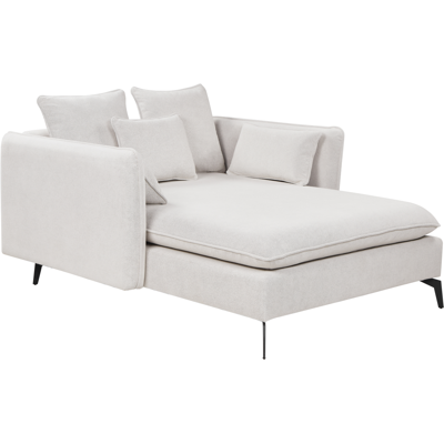BELIANI Chaise Longue Simétrica Moderna Tapicería Tela Reposabrazos Cojín Respaldo Beige Claro Charmes BELIANI Chaise Longue Simétrica Moderna Tapicería Tela Reposabrazos Cojín Respaldo Beige Claro Charmes