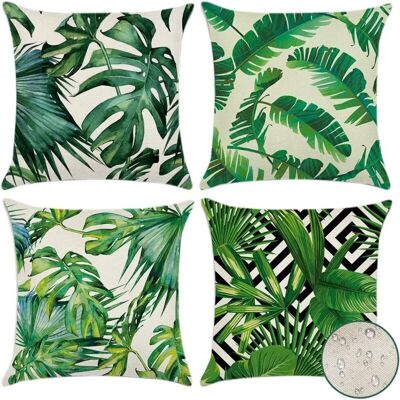 OEM Juego De 4 Fundas De Cojín Impermeables Para Exteriores (45 X 45 Cm – Plantas Tropicales 01) Con Estampado De Plantas Tropicales Verdes Para Sofá, Patio, Jardín, Sala De Estar, Dormitorio Y Decoración OEM Juego De 4 Fundas De Cojín Impermeables Para Exteriores (45 X 45 Cm – Plantas Tropicales 01) Con Estampado De Plantas Tropicales Verdes Para Sofá, Patio, Jardín, Sala De Estar, Dormitorio Y Decoración