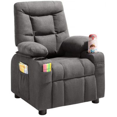 OEM Sillón Relax Reclinable Para Niños, Sofá Infantil, Reposapiés Y Respaldo Ajustable De 107° A 126°, 2 Portavasos Y 4 Bolsillos Para Almacenamiento, Butaca Para Salón Lectura Siesta, Color Gris OEM Sillón Relax Reclinable Para Niños, Sofá Infantil, Reposapiés Y Respaldo Ajustable De 107° A 126°, 2 Portavasos Y 4 Bolsillos Para Almacenamiento, Butaca Para Salón Lectura Siesta, Color Gris
