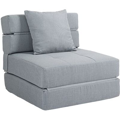 JHY DESIGN Sofá Cama/sillón Convertible Con 1 Cojín Extraíble, Tejido Gris Claro. JHY DESIGN Sofá Cama/sillón Convertible Con 1 Cojín Extraíble, Tejido Gris Claro.