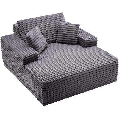 Vevor Chaise Longue Relajante, Sofá Cama Tapizado Con Cojines Decorativos Y Reposabrazos, Con Asiento Profundo Para Salón Y Dormitorio, De Esponja Altamente Elástica, 1240 X 1700 X 700 Mm, Gris Vevor Chaise Longue Relajante, Sofá Cama Tapizado Con Cojines Decorativos Y Reposabrazos, Con Asiento Profundo Para Salón Y Dormitorio, De Esponja Altamente Elástica, 1240 X 1700 X 700 Mm, Gris