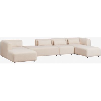 Sklum - Sofá Modular Chaise Longue Izquierdo De 4 Piezas Con Diván Y Puff Fogler Sklum - Sofá Modular Chaise Longue Izquierdo De 4 Piezas Con Diván Y Puff Fogler