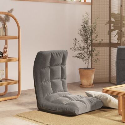 vidaXL Silla de Suelo Plegable Gris Claro - Silla para Piso vidaXL Silla de Suelo Plegable Gris Claro - Silla para Piso
