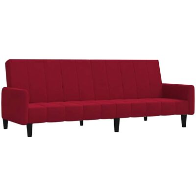 Sofá Cama de Terciopelo Vino Rojo de 2 Plazas VIDAXL - Sofá Cama Sofá Cama de Terciopelo Vino Rojo de 2 Plazas VIDAXL - Sofá Cama