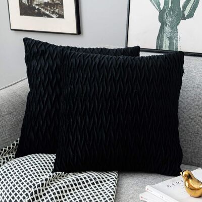 OEM Juego De 2 Fundas De Cojín Decorativas Cuadradas Yamonic De Terciopelo Ultrasuave, 45 X 45 Cm, Color Negro, Para Sofá Cama O Sillón. OEM Juego De 2 Fundas De Cojín Decorativas Cuadradas Yamonic De Terciopelo Ultrasuave, 45 X 45 Cm, Color Negro, Para Sofá Cama O Sillón.