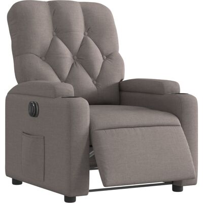 VIDAXL Sillón Reclinable Eléctrico - Tela Gris-Bronce - Sillón Reclinable VIDAXL Sillón Reclinable Eléctrico - Tela Gris-Bronce - Sillón Reclinable