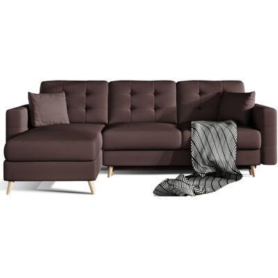 MEUBLORAMA Sofá Esquinero Convertible Hasgard 3 Plazas Marrón 248x162 Cm – Baúl Y Patas De Madera MEUBLORAMA Sofá Esquinero Convertible Hasgard 3 Plazas Marrón 248x162 Cm – Baúl Y Patas De Madera