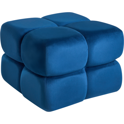 BELIANI Puf Moderno Cuadrado Decorativo Dormitorio Sala De Estar Reposapiés Terciopelo Azul Marino Caliente BELIANI Puf Moderno Cuadrado Decorativo Dormitorio Sala De Estar Reposapiés Terciopelo Azul Marino Caliente