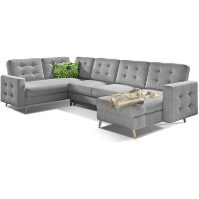 MEUBLORAMA Sofá Rinconero Panorámico Convertible Hasgard U 326 Cm En Gris Claro Con Cofre MEUBLORAMA Sofá Rinconero Panorámico Convertible Hasgard U 326 Cm En Gris Claro Con Cofre