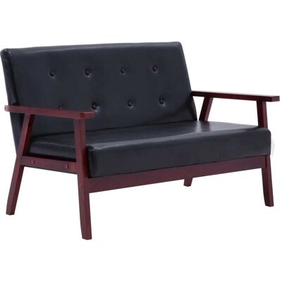 Helloshop26 - Sofá De 2 Plazas Para Salón Interior De Casa Piel Sintética Negra 020018899 Helloshop26 - Sofá De 2 Plazas Para Salón Interior De Casa Piel Sintética Negra 020018899