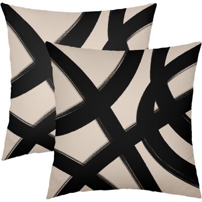 OEM Fundas De Almohada De 20x20 Pulgadas (2 Unidades) En Negro/beige/marrón Claro/caqui, Con Grafiti Abstracto Moderno Y Diseño Geométrico Minimalista, Ideales Como Cojines Decorativos Para Sofá. OEM Fundas De Almohada De 20x20 Pulgadas (2 Unidades) En Negro/beige/marrón Claro/caqui, Con Grafiti Abstracto Moderno Y Diseño Geométrico Minimalista, Ideales Como Cojines Decorativos Para Sofá.