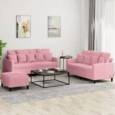 Conjunto de Sofás Rosa de Terciopelo VIDAXL - Muebles de salón Conjunto de Sofás Rosa de Terciopelo VIDAXL - Muebles de salón