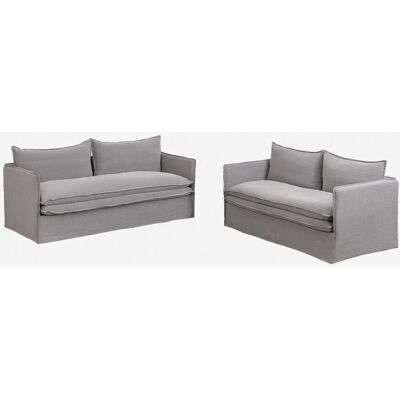 Sklum - Conjunto De Salón Con Sofá De 2 Plazas Y Sofás De 3 Plazas En Lino Y Algodón Grace Sklum - Conjunto De Salón Con Sofá De 2 Plazas Y Sofás De 3 Plazas En Lino Y Algodón Grace