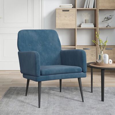 VIDAXL Maison Chic - Sillón de terciopelo azul - 62x79x79 cm VIDAXL Maison Chic - Sillón de terciopelo azul - 62x79x79 cm
