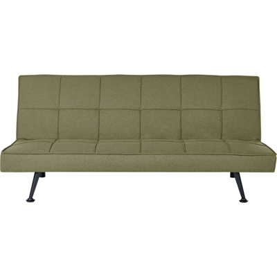 BELIANI Sofá Cama Moderno De Tela De Poliéster Sin Reposabrazos Reclinable Convertible De Madera Maciza Verde Oliva Hasle BELIANI Sofá Cama Moderno De Tela De Poliéster Sin Reposabrazos Reclinable Convertible De Madera Maciza Verde Oliva Hasle