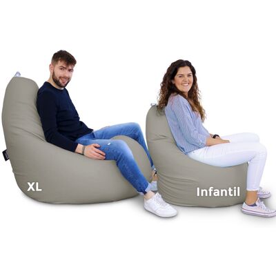 Happers - Puff Pera Relax Polipiel Gris Claro Xl Ceniza Happers - Puff Pera Relax Polipiel Gris Claro Xl Ceniza