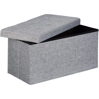 HELLOSHOP26 Taburete Banco Puf De Almacenaje Plegable Baúl Reposapiés 76 Cm Lino Gris 1300023374 HELLOSHOP26 Taburete Banco Puf De Almacenaje Plegable Baúl Reposapiés 76 Cm Lino Gris 1300023374