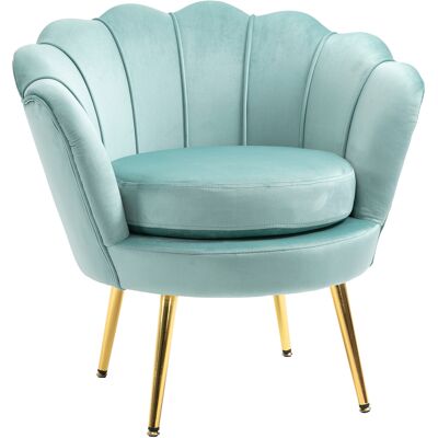 IROVAMI Sillón De Terciopelo Azul De Diseño Vintage, Sillón De Dormitorio Con Respaldo Alto 76x67x74cm, Verde IROVAMI Sillón De Terciopelo Azul De Diseño Vintage, Sillón De Dormitorio Con Respaldo Alto 76x67x74cm, Verde