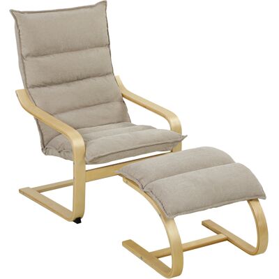 Homcom Sillón Con Reposapiés, Sillón Lectura Tapizado En Lino Con Balanceo Suave, Respaldo Alto, Brazos Y Patas De Madera, Butaca Para Salón, Beige Homcom Sillón Con Reposapiés, Sillón Lectura Tapizado En Lino Con Balanceo Suave, Respaldo Alto, Brazos Y Patas De Madera, Butaca Para Salón, Beige