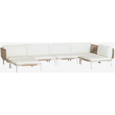 Sofá Modular De Jardín Rinconera De 5 Piezas Y Puff En Acero Roubly Sklum Sofá Modular De Jardín Rinconera De 5 Piezas Y Puff En Acero Roubly Sklum